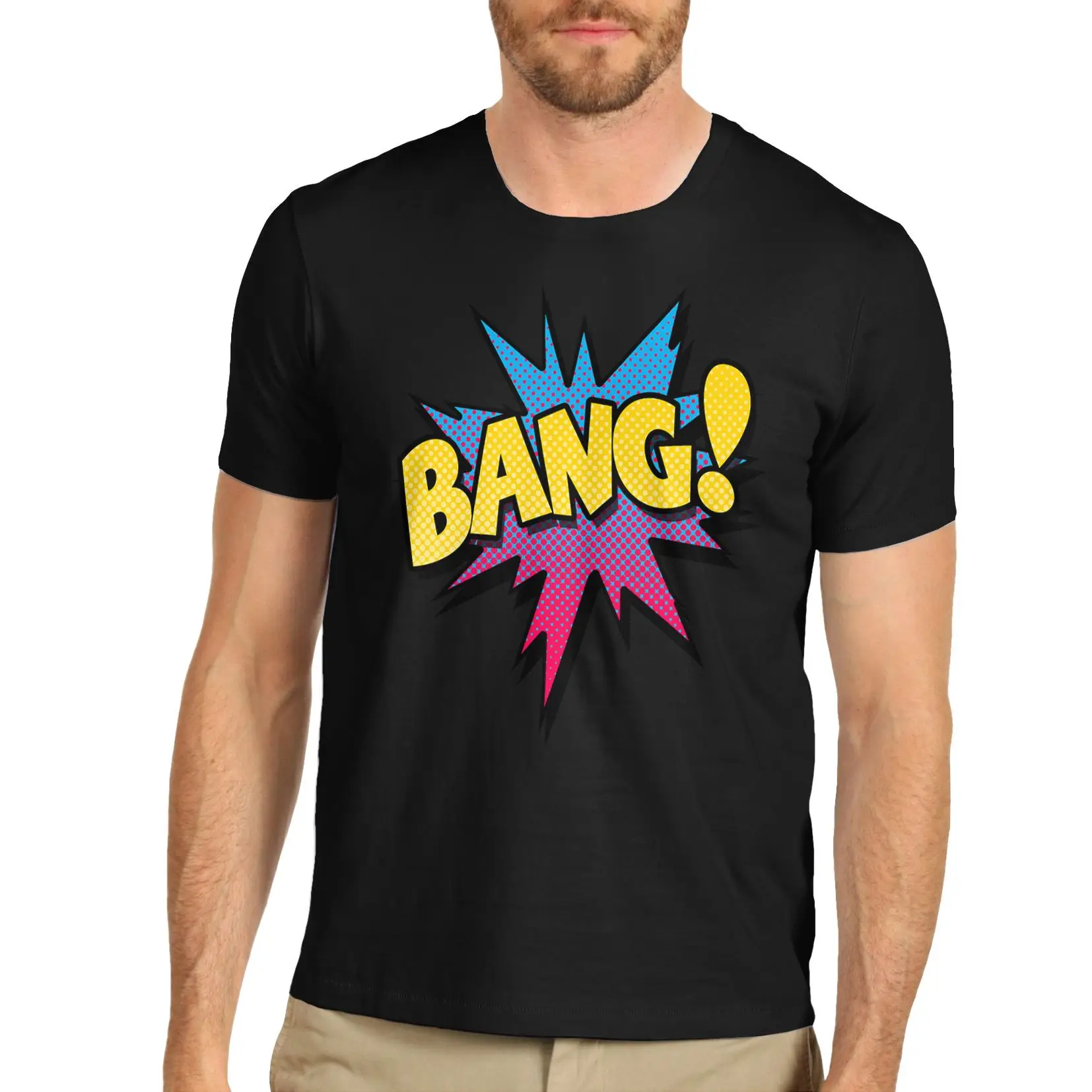 Для Мужчин's комиксов Bang! Bubble Ретро футболка Новое поступление мужской футболки
