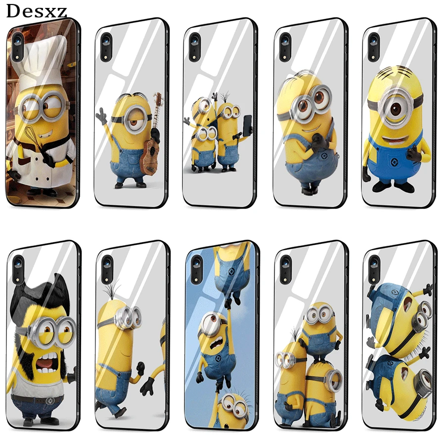 Чехол для мобильного телефона Desxz стеклянный Миньон мой Единорог iPhone X XR XS Max 6 6s 7 8