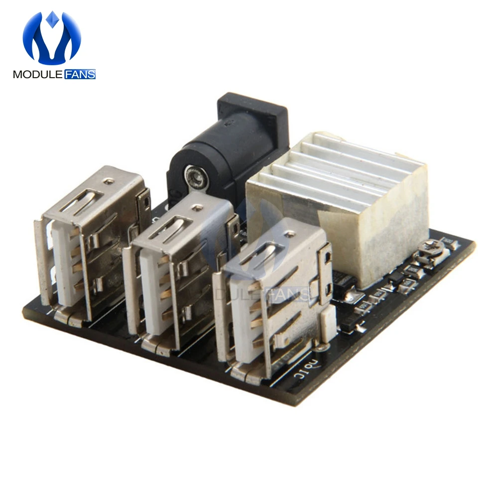 Зарядное устройство для мини зарядки Мощность банк Step up Boost 3 три порта USB 9V/12 В до 5