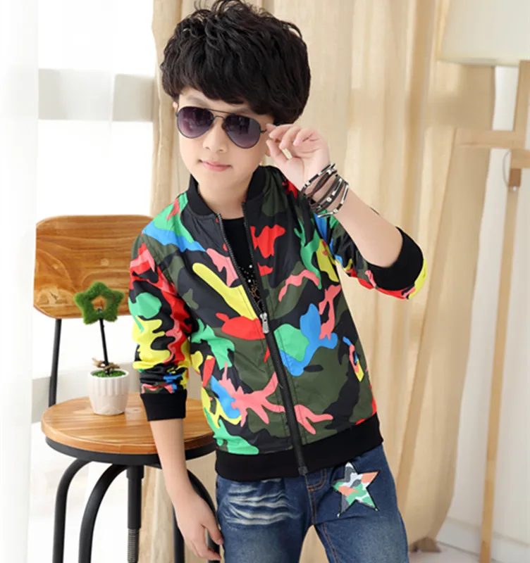 Children's Coat Spring Autumn New Pattern Camouflage Jacket Child Leisure Long Sleeve Cardigan |