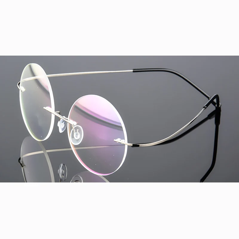 

2018 new round glasses titanium frame glasses can be customized prescription glasses Fashion frameless ladies glasses