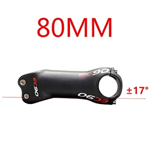 17 degrees 80mm EC90 карбоновое волокно стояк шоссейный велосипед ультра-светильник стержень стояка MTB велосипедный стержень стояк кран-17 градусов 6 градусов 31,8-28,6 - Цвет: 17 degrees 80mm