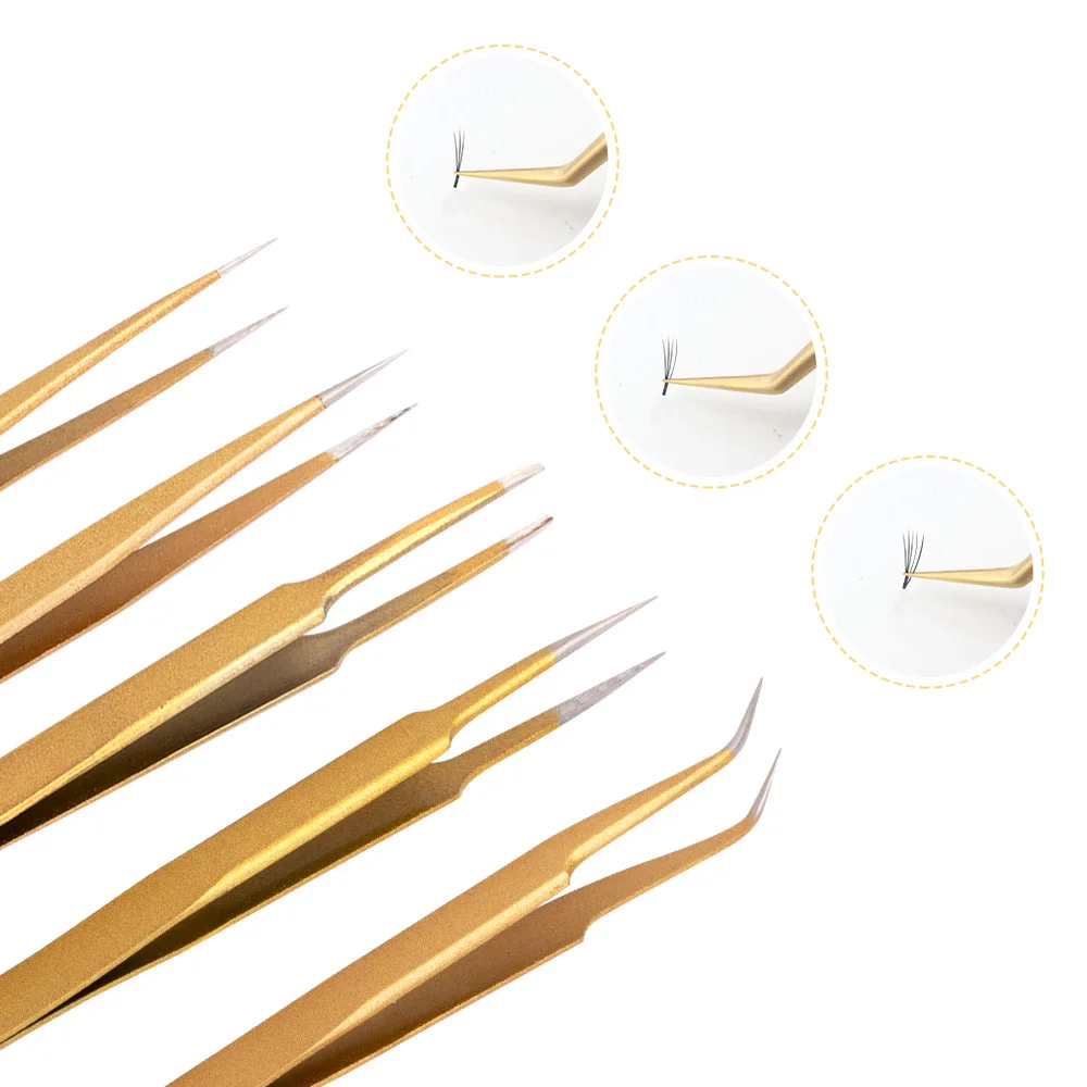 Профессиональный антистатический антикоррозийный Пинцет для ресниц из нержавеющей стали Супер жесткий инструмент для наращивания ресниц 6 вариантов