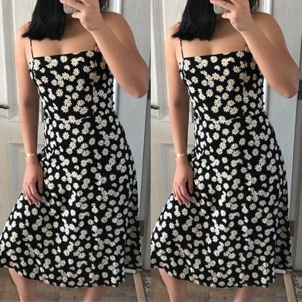 Платья с принтом подсолнуха Boho женские повседневные длинные макси для вечеринки