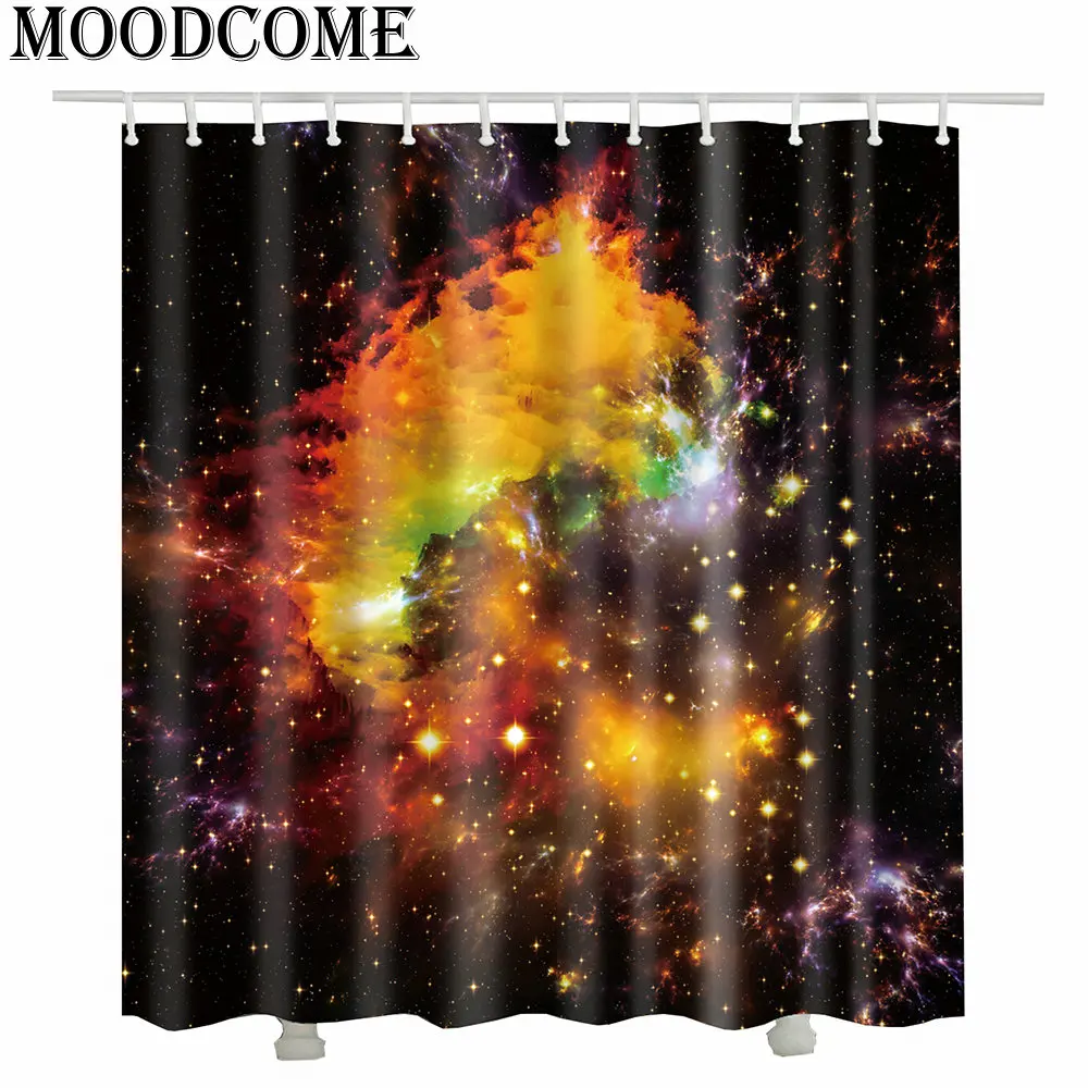 

Psychedelic sky fabric bath curtain 3d Galaxy printed waterproof bathroom shower curtain art