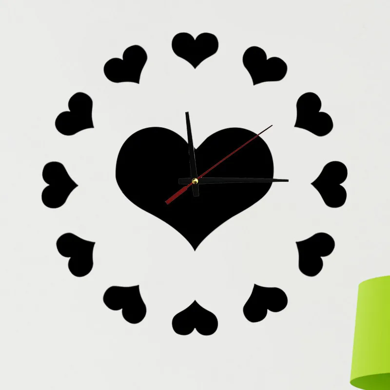 Креативный цветок в форме сердца DIY ТВ настенные часы современный дизайн обои