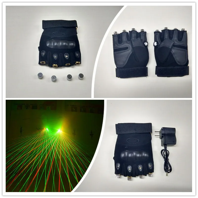 Wecool зеленые красные лазерные перчатки с 4 зелеными красными лазерами Мужские