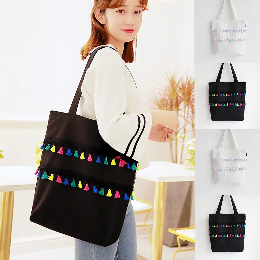 Черная Женская Холщовая Сумка torebki damskie bolsos mujer de marca Корейская хлопковая с