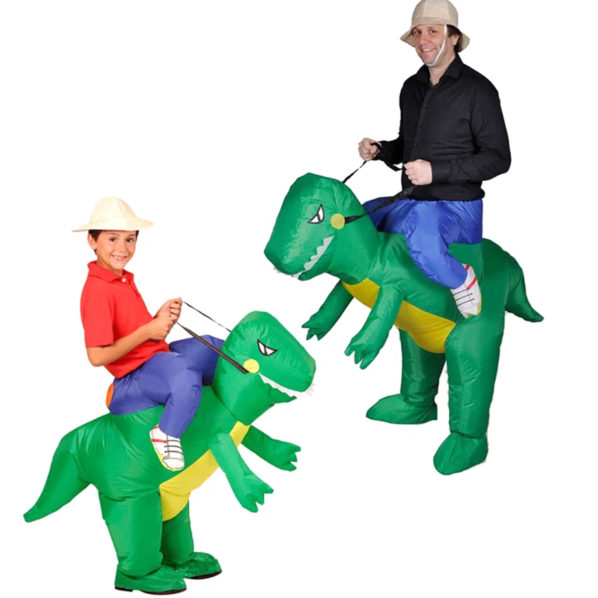 Новинка костюмы для косплея с динозавром родителей и детей поддельные наездники