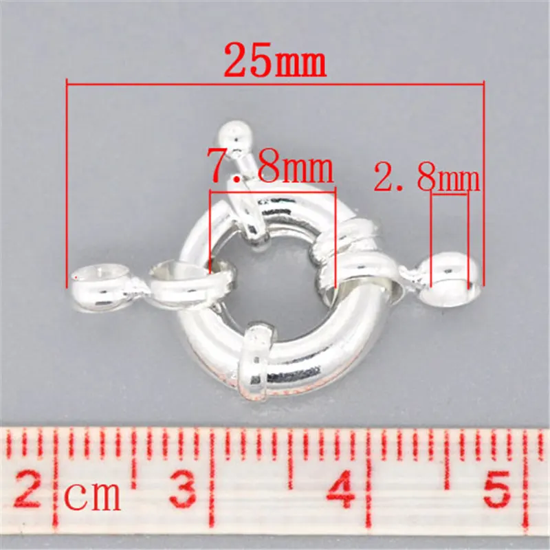 DoreenBeads 10 пружинных застежек серебристого цвета с кольцами 15 мм (B08400) yiwu|spring clasp|ring