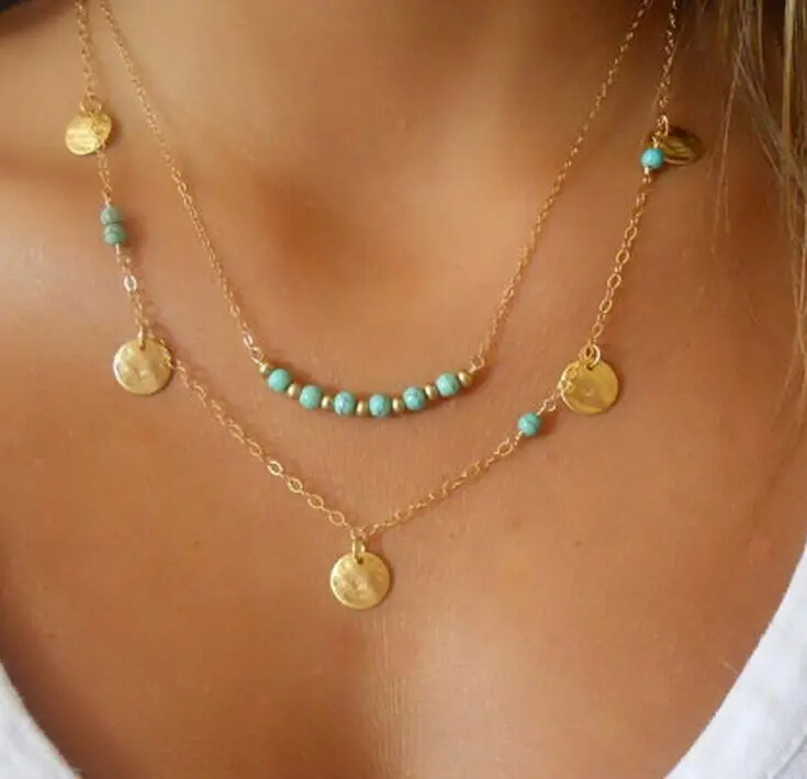 

MIARA.L EU wind speedpass collarbone chain double necklace sequins jewelry wholesale sources
