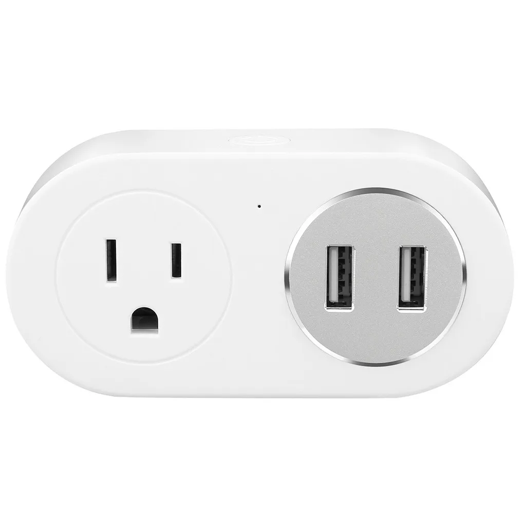 Wifi Интеллектуальный штекер с двойной usb зарядкой Amazon Echo для Google Home голосовая поддержка обратного отсчета закрывающая розетка 56