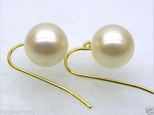 

Hj 00333 идеально круглый 9,5-10 mmAAA + белый южного серьги с морским жемчугом с 14 k