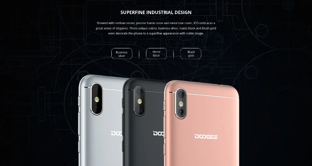 DOOGEE X53, 1 ГБ, 16 ГБ, 5,3 дюйма, 18:9 экран, мобильный телефон, 2200 мАч, 7,0 МП камера, сотовый телефон, MTK6580, четырехъядерный, Android, смартфон