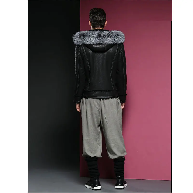 Кожаная куртка с капюшоном из овчины мужские пальто 3XL Брендовая верхняя одежда