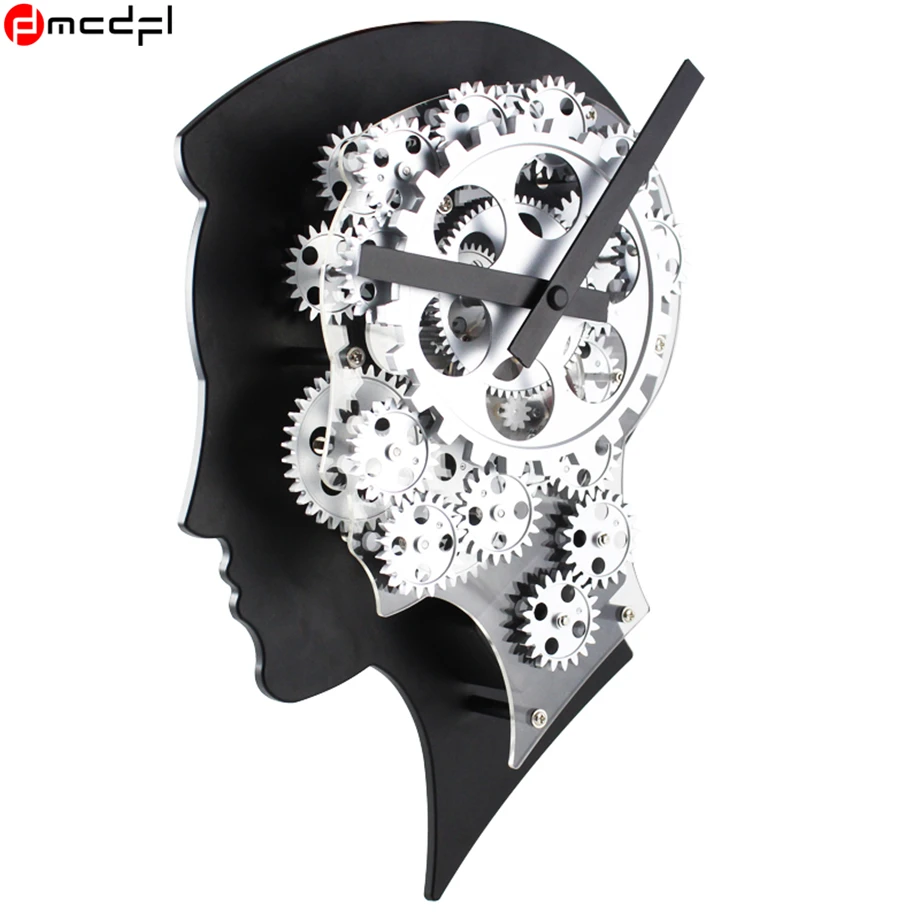 Horloge дизайн модерн Новинка мозг двигаться Шестерни настенные часы Механические