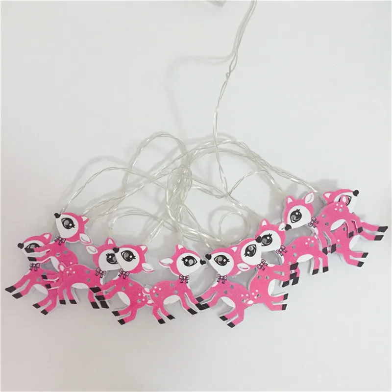 Plum Reindeer 3 м 20LED Рождественская гирлянда света Санта Клаус/Снеговик/Рождественские носки/оленей гирлянды украшения для рождественской праздничных вечеринок - Испускаемый цвет: Plum Reindeer