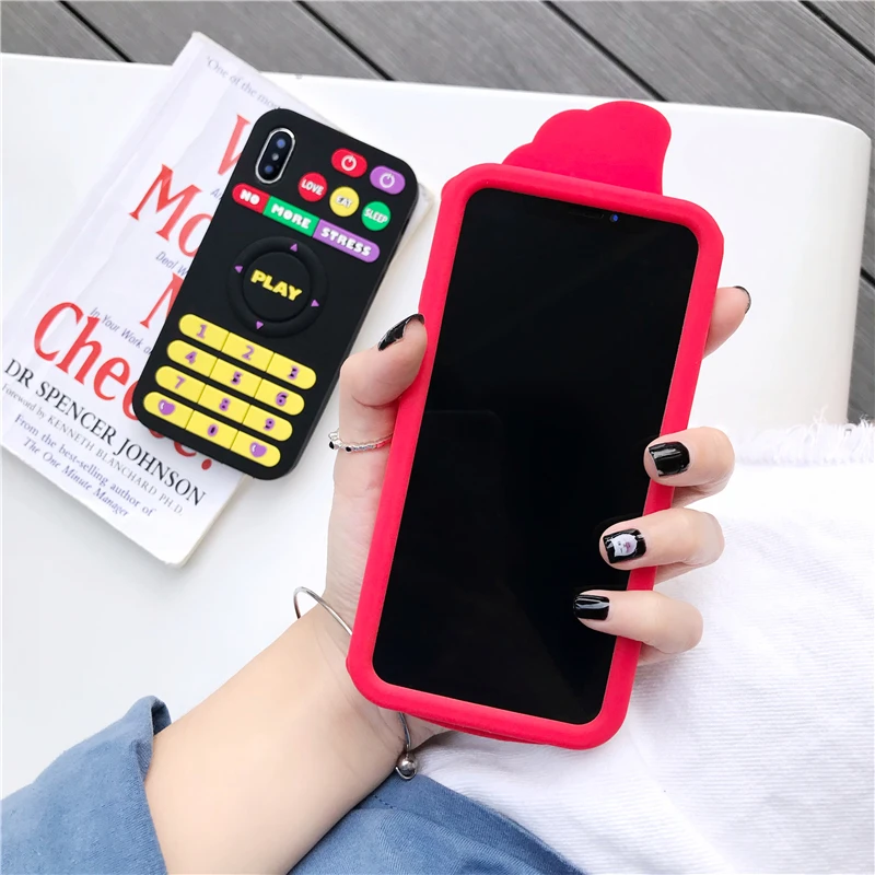 Милый мультфильм Картофель фри/Торт Силиконовый чехол для телефона iphone 8 X XR XSMAX 6s 6