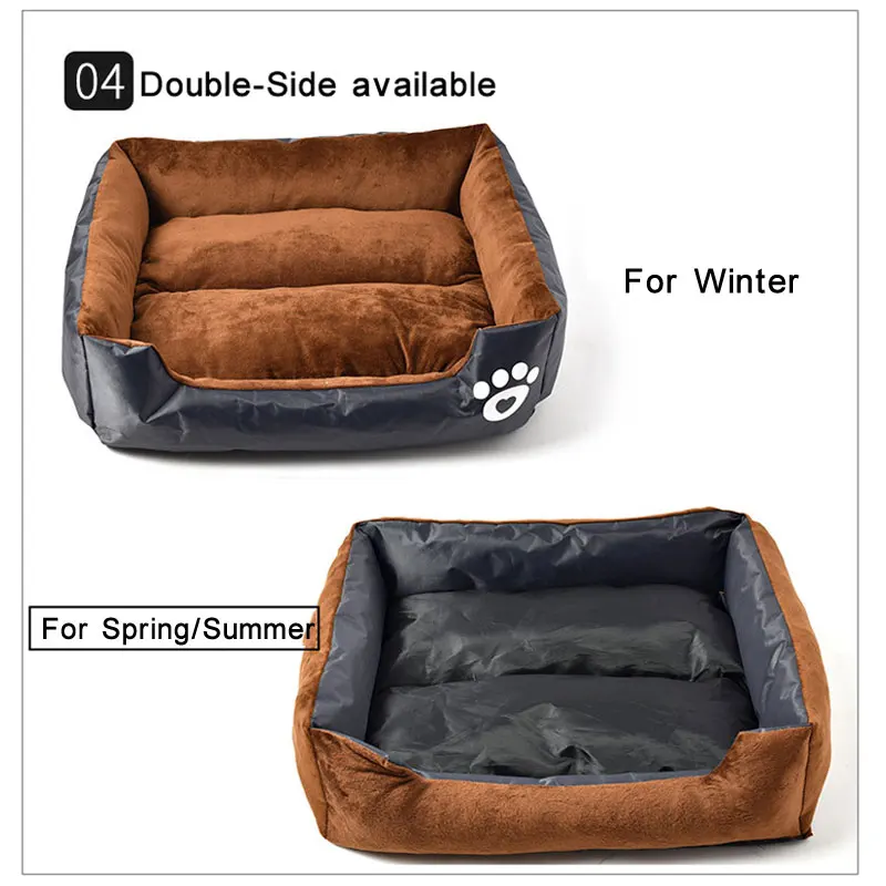 

Double Sided Pet Sofa Dog Bed cat House Sofa Kennel All Seasons Soft Fleece warm beds mat