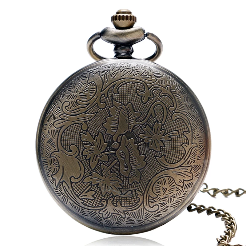 

Steampunk High Quality Debate Wolf Designer Quartz Pocket Watch Men's Bronze Pedant Gift With Necklace Clock Accessory Chrismas