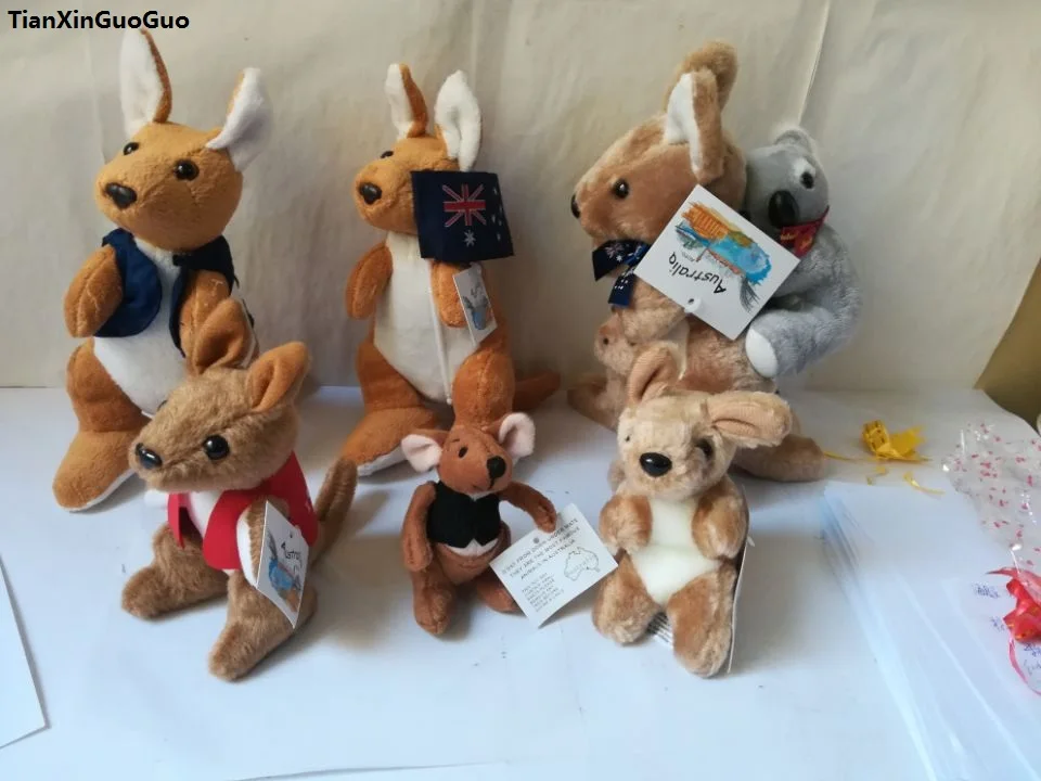 

Симпатичная плюшевая игрушка Кенгуру, австралийская Мягкая кукла-кенгуру, креативная игрушка, Рождественский подарок w0138