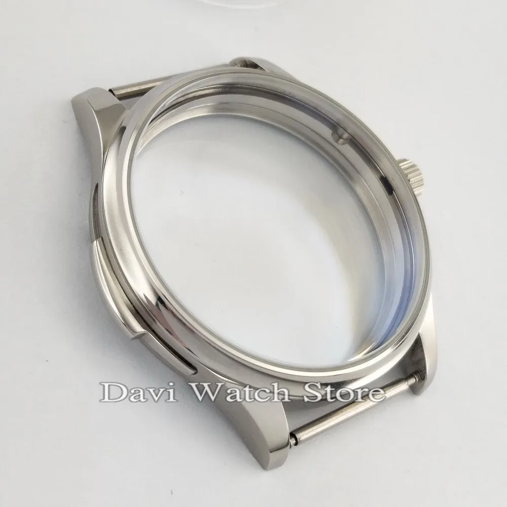 parnis 44mm silver case 316L steel fit eta 6497 6498 Seagull st36 movement watches | Наручные часы