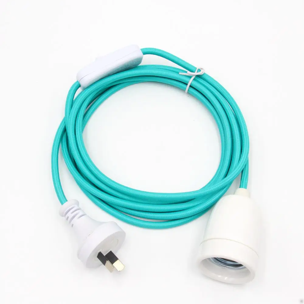3 Meters Australia Plug Power Cord On/off Switch with Ceramic Lamp Holder E27 Hanging Light Cords Kit image 2