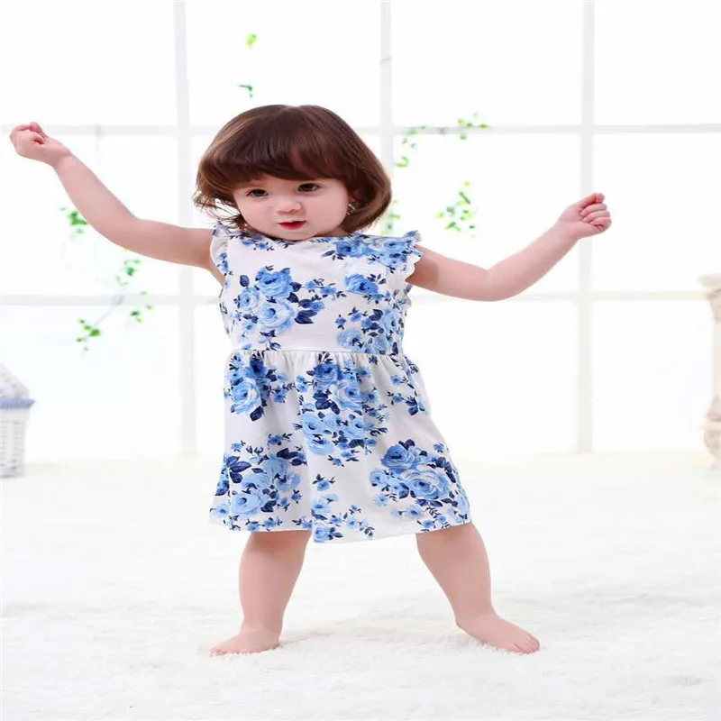 2016 новое Брендовое платье для маленьких девочек одежда без рукавов Летнее