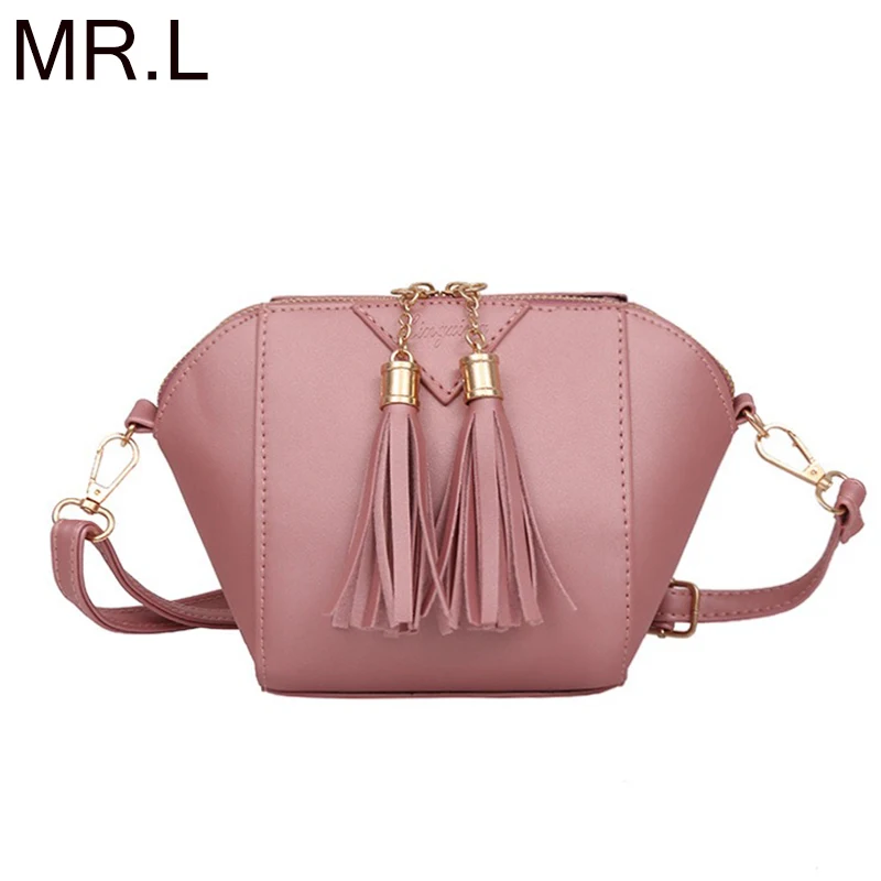 Женская сумка мессенджер M R. L кожаная на плечо с кисточками 2018|Сумки ручками| |