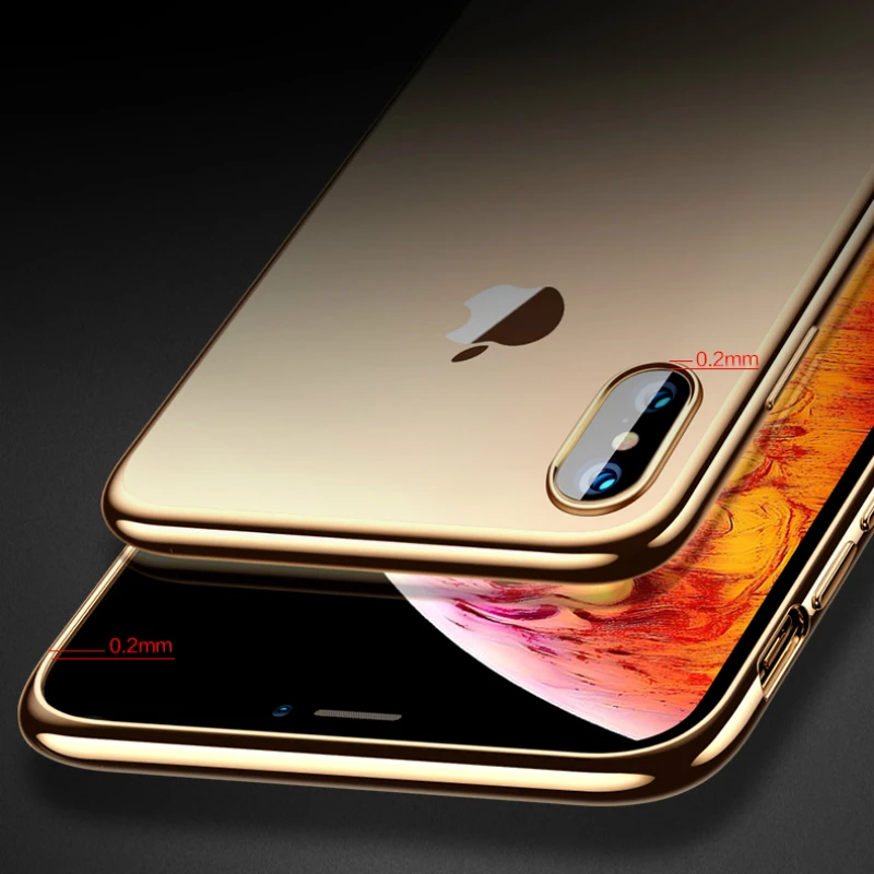 Роскошный чехол для iPhone XS MAX XR X 8 Plus 6 6S 7 Ультратонкий из ТПУ с кристальным
