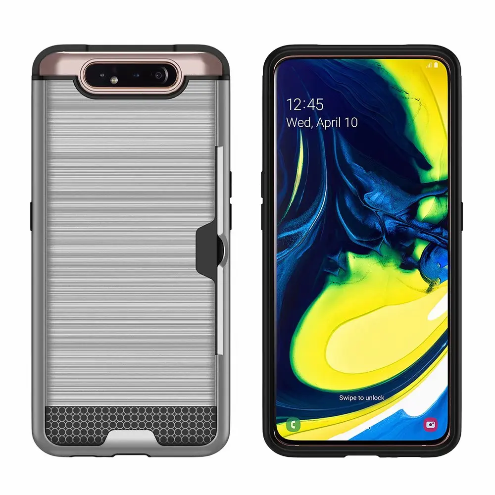 Для samsung Galaxy A90 A80 A50 A30 A20 чехол тонкий держатель для кредитных карт Жесткий PC+ силиконовый чехол-кошелек для samsung A50 чехол