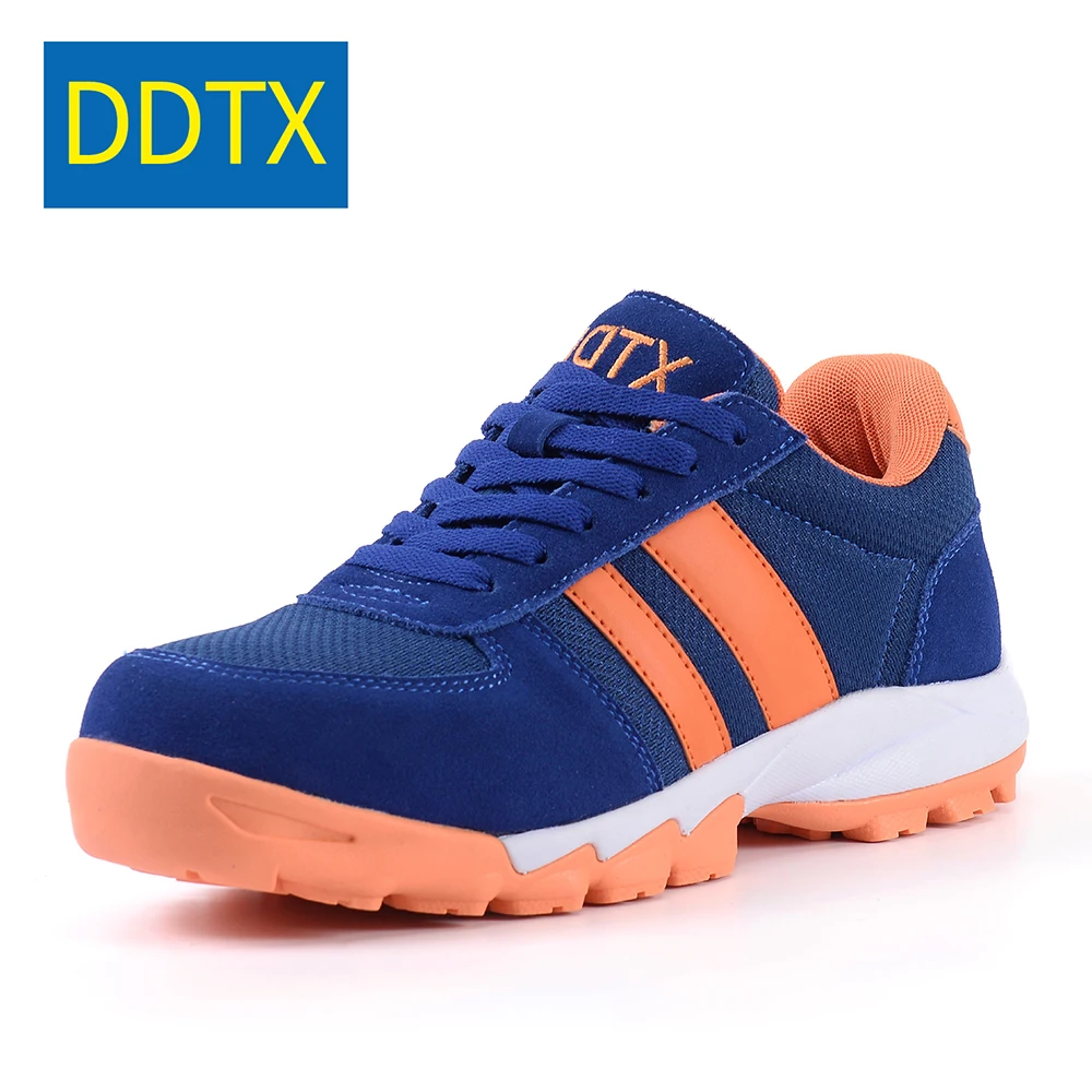 

DDTX Men's Safety Shoes Steel Toe Anti-puncture S1P SRC Anti-slip Anti-static Work Sneakers Breathable Leather Blue