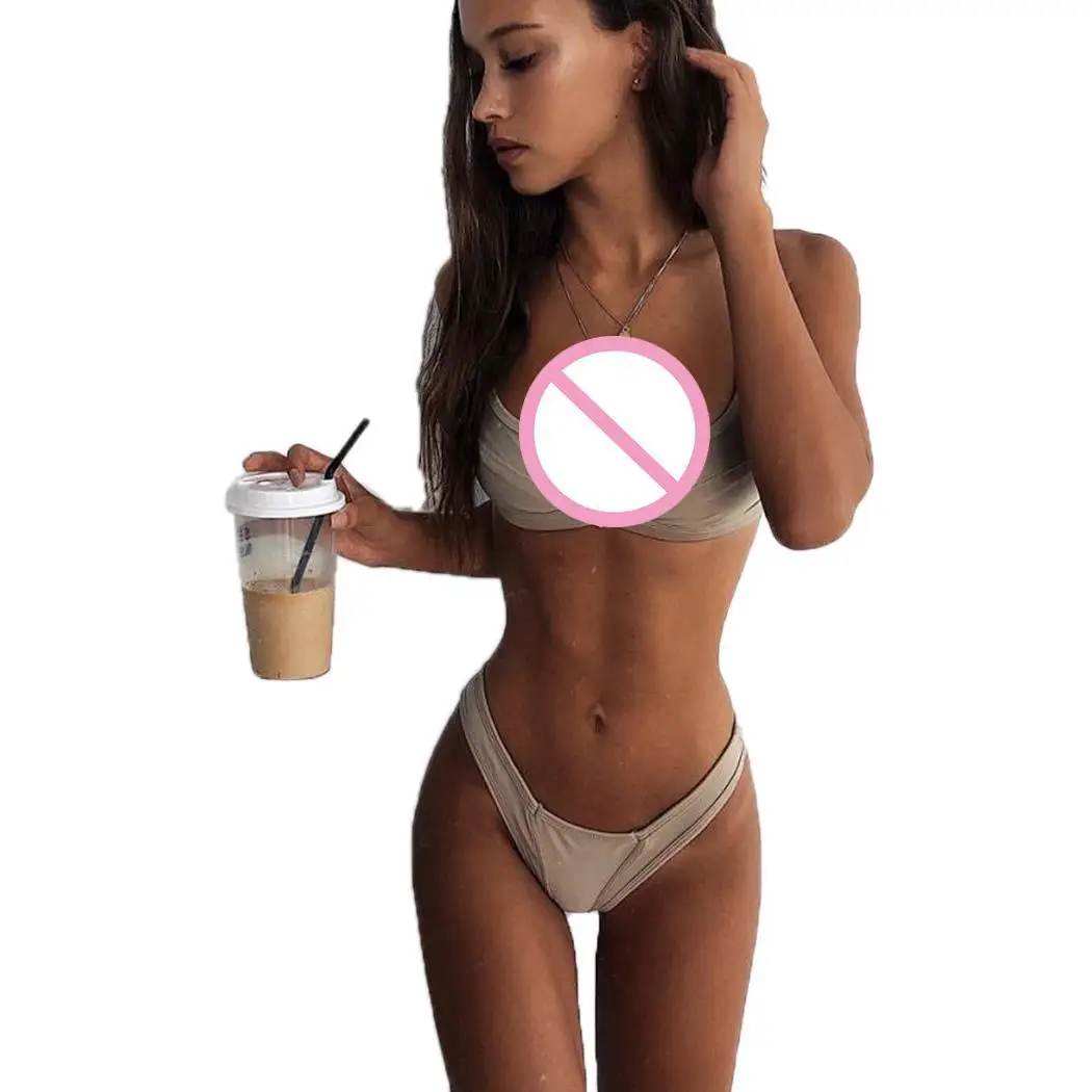 Женщины v-образным вырезом без рукавов Спагетти ремень бикини Утягивающие трусы