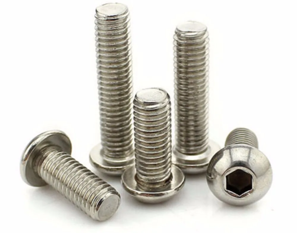 200PCS M2 Stainless Steel Allen Button Screw Hex Socket Screws Round Head Bolts Mushroom Bolt M2*3/4/5/6/8/10/12/14/16/18mm |