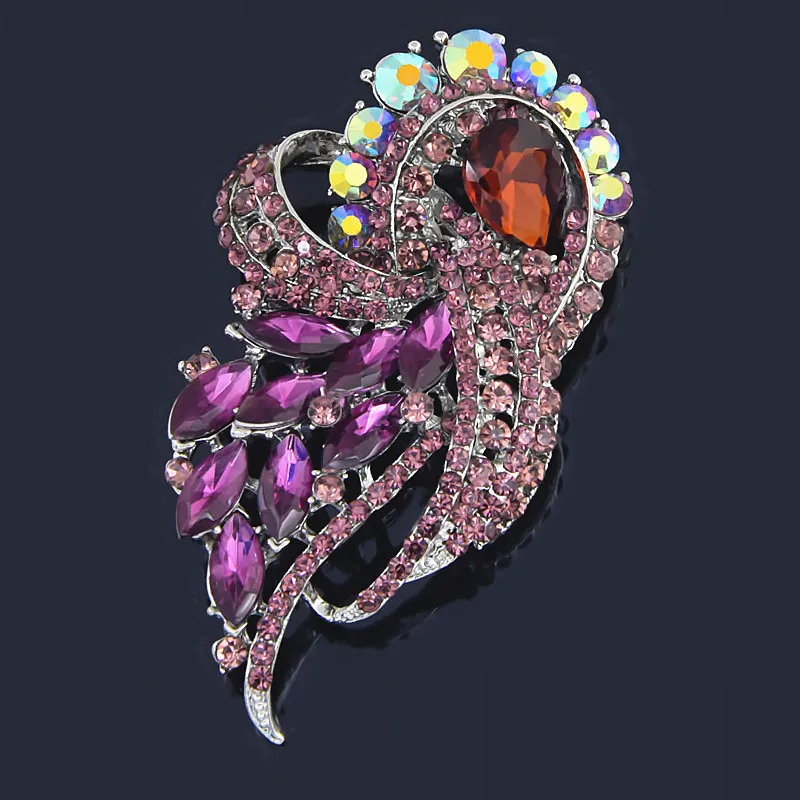 Роскошная большая женская брошь 3 8 дюйма элегантная Хрустальная свадебная с