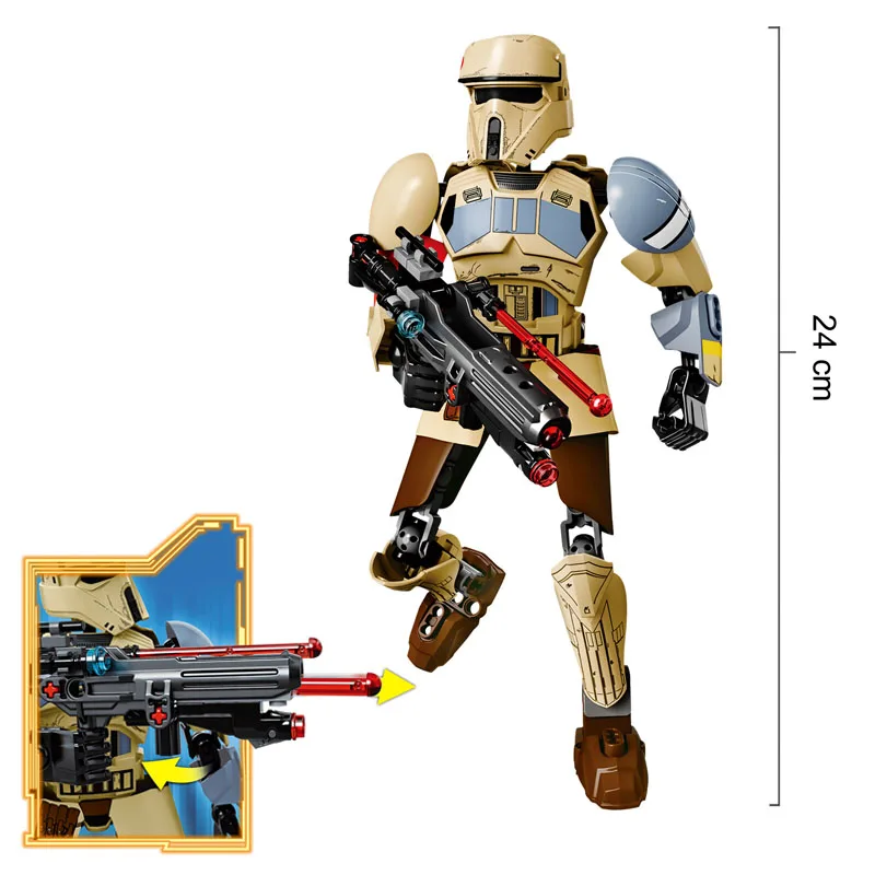 Scarif Stormtrooper Звездная космическая война последний джедай сборная фигурка Рей Люк Скайуокер Чубакка Элитный истребитель Tie пилот Кайло Рен строительный блок игрушка - Цвет: Scarif Stormtrooper