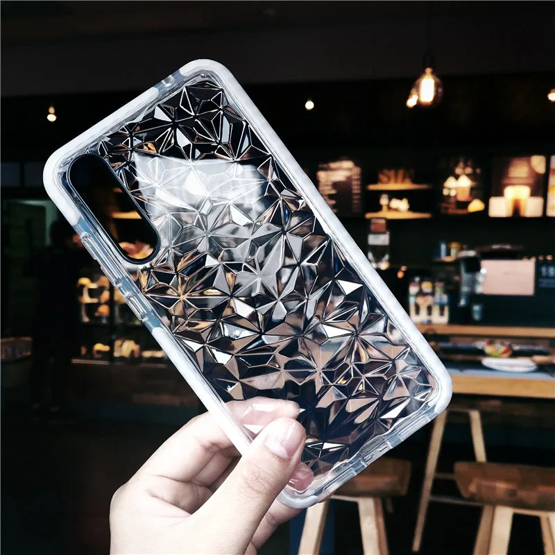 White Чехол для huawei P10 P20 P30 Pro Lite Роскошный Блестящий 3D Алмазный Узор прозрачный мягкий ТПУ чехол для huawei Mate20Pro Honor 10 Nova4 - Цвет: White