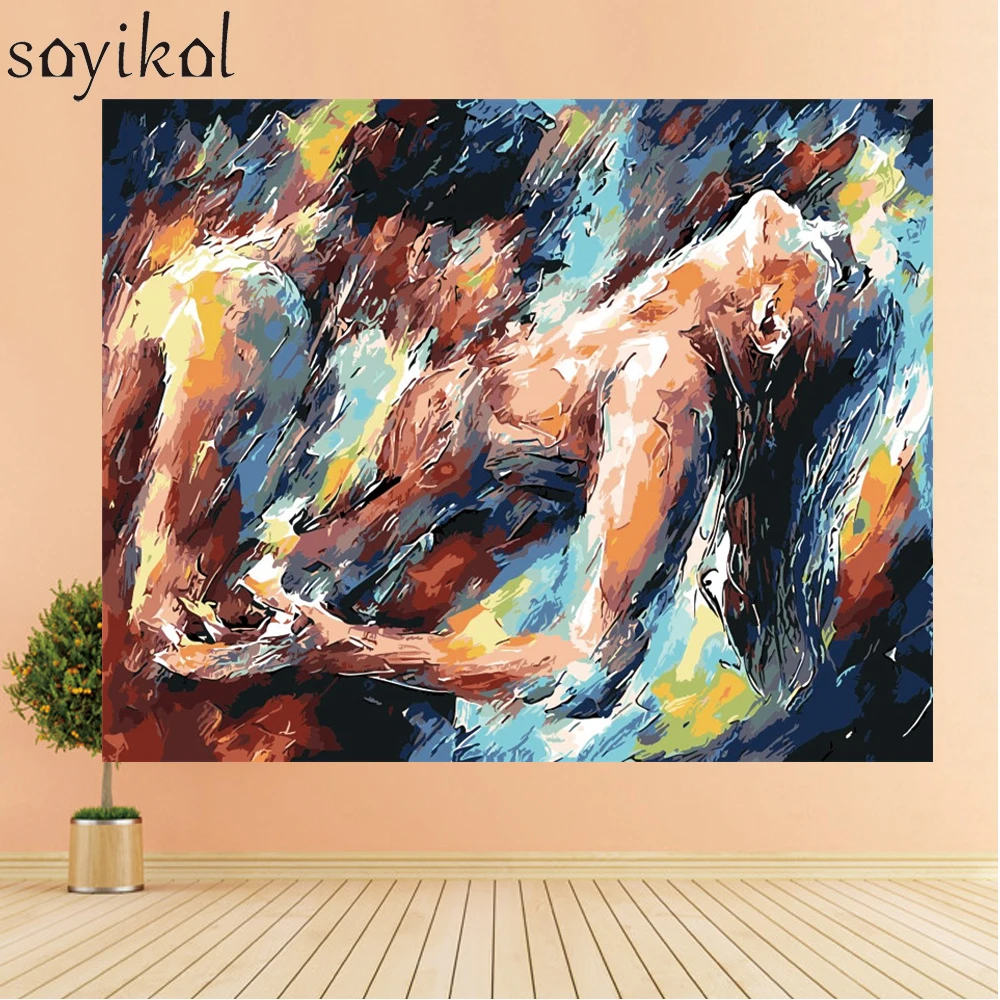 

Wall Art Naked Photo 40x50cm Picture Paint On Canvas DIY Digital Oil Painting By Numbers For Adults Nude Lovers Decor Craft Gift