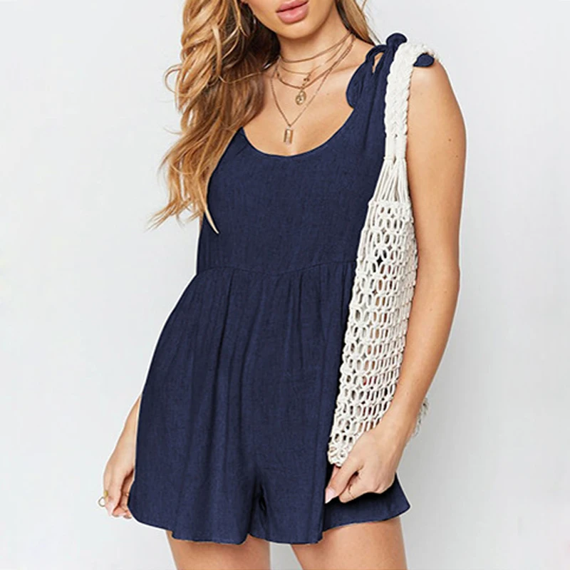 ELSVIOS хлопок выдалбливают спинки сексуальный комбинезон летнее боди повседневное