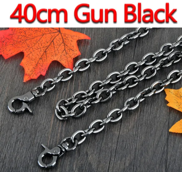 40cm Gun Black DIY 9mm Gold, Silver, Gun Black O Shape Chains Replacement Shoulder Bag Straps for Small Handbags Belts Handles - Цвет: 40cm Gun Black
