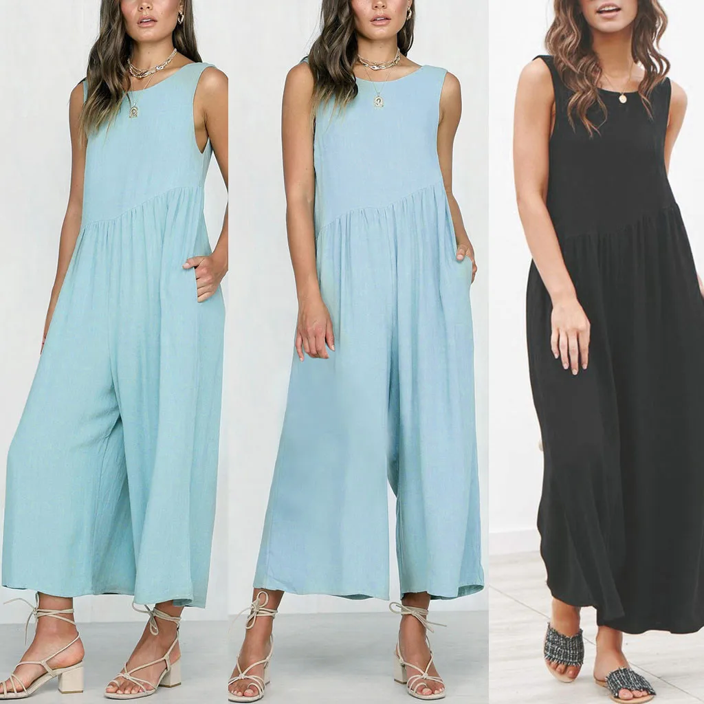 Женский комбинезон без рукавов женский праздничный Летний Пляжный