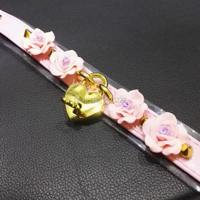 Ожерелье ручной работы в стиле панк готика большая роза цветок золотой замок