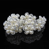 12 pcs handmade bridal pageant rhinestone crystal prom wedding flower hair pins hair accessory