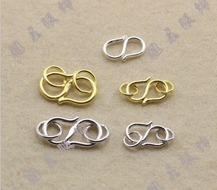 

925 silver jewelry components diy bracelets clasps necklaces hooks toggles jump ring s design argent silver 24k gold 5*9mm 10pcs