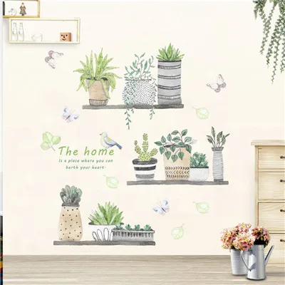 % Горшок для комнатных цветов бабочки пейзаж животных DIY настенные наклейки