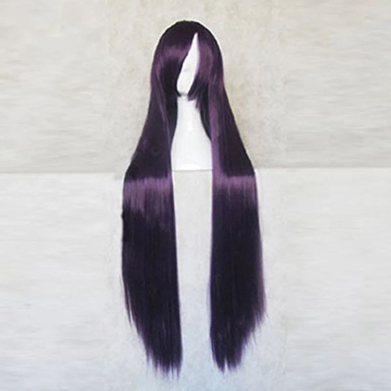 Парик для косплея Super Danganronpa 2 mitsukan Miki фиолетовый черный длиной 100 см + шапочка