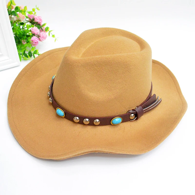 Осенне зимние шерстяные шляпы унисекс с пряжкой для ремня|cowboy hat|cowboy hat westerncowboy