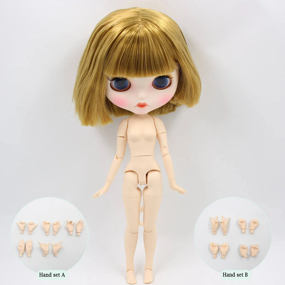 like the picture Ледяной обнаженный Blyth кукла No. BL0635 светлые волосы резные губы матовые индивидуальные лица соединение тела 1/6 bjd - Цвет: like the picture