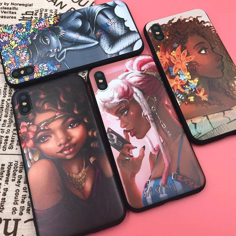 Чехол для iPhone 11 Pro, чехол для iPhone 5, 5S, 6, 6 S, 7, 8 Plus, X, XS, Max, чехол для африканских девочек, чехол для iPhone 7, мягкий ТПУ для iPhone XR, чехол