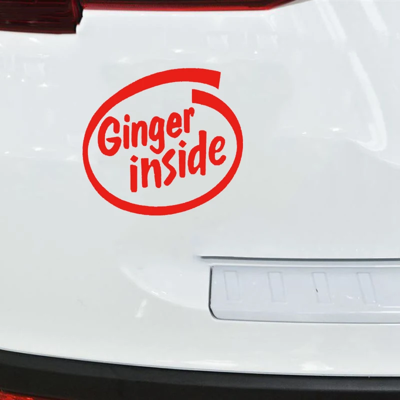 13*12cm For Ginger Inside Funny Joke Car Bike Bumper Motorcycle Window Vinyl Decal Sticker Styling Decals | Автомобили и